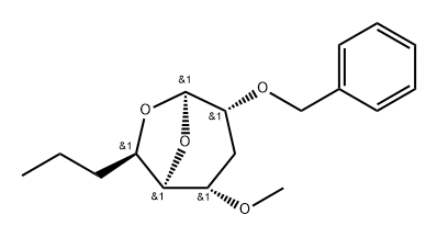 .beta.-allo-Nonopyranose, 1,6-anhydro-3,7,8,9-tetradeoxy-4-O-methyl-2-O-(phenylmethyl)- 结构式