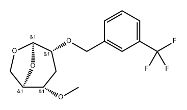 .beta.-ribo-Hexopyranose, 1,6-anhydro-3-deoxy-4-O-methyl-2-O-3-(trifluoromethyl)phenylmethyl- 结构式