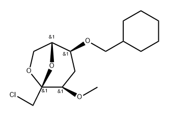 .beta.-D-ribo-2-Heptulopyranose, 2,7-anhydro-1-chloro-5-O-(cyclohexylmethyl)-1,4-dideoxy-2-O-methyl- 结构式
