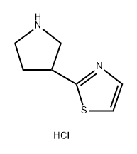 2-(吡咯烷-3-基)噻唑盐酸盐 结构式