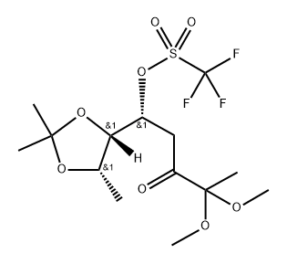 ribo-2,3-Octodiulose, 1,4,8-trideoxy-6,7-O-(1-methylethylidene)-, 2-(dimethyl acetal), trifluoromethanesulfonate 结构式