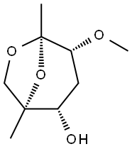 .beta.-ribo-2-Heptulopyranose, 2,7-anhydro-1,4-dideoxy-6-C-methyl-3-O-methyl- 结构式