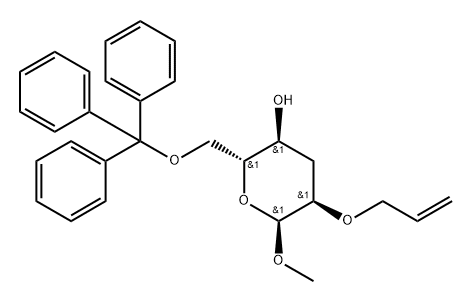 .alpha.-D-ribo-Hexopyranoside, methyl 3-deoxy-2-O-2-propenyl-6-O-(triphenylmethyl)- 结构式