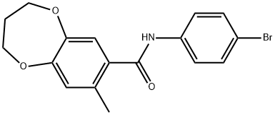 N-(4-Bromophenyl)-3,4-dihydro-8-methyl-2H-1,5-benzodioxepin-7-carboxamide 结构式