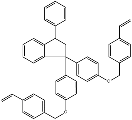 1,1-双[4-[(4-乙烯基苯基)甲氧基]苯基]-2,3-二氢-3-苯基-1H-茚 结构式