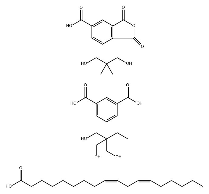 1,3-Benzenedicarboxylic acid, polymer with 1,3-dihydro-1,3-dioxo-5-isobenzofurancarboxylic acid, 2,2-dimethyl-1,3-propanediol, 2-ethyl-2-(hydroxymethyl)-1,3-propanediol and (Z,Z)-9,12-octadecadienoic acid 结构式