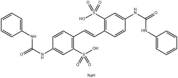 Benzenesulfonic acid, 2,2'-(1E)-1,2-ethenediylbis[5-[[(phenylamino)carbonyl]amino]-, sodium salt (1:2) 结构式