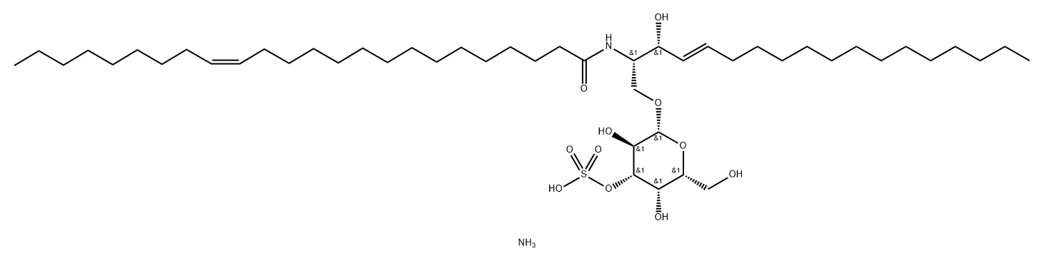 3-O-SULFO-D-GALACTOSYL-1-1'-N-NERVONOYL-D-ERYTHRO-SPHINGOSINE (AMMONIUM SALT) 结构式