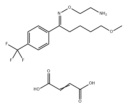 5-甲氧基-1-(4-(三氟甲基)苯基)戊-1-酮O-(2-氨基乙基)肟丁-2-烯二酸酯 结构式