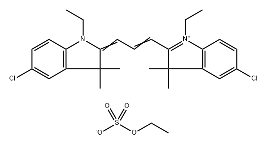 5-Chloro-2-[3-[(5-chloro-1-ethyl-1,3-dihydro-3,3-dimethyl-2H-indole)-2-ylidene]-1-propenyl]-1-ethyl-3,3-dimethyl-3H-indole-1-ium·ethylsulfate 结构式