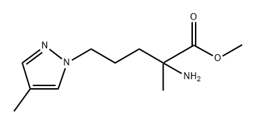 2-氨基-2-甲基-5-(4-甲基-1H-吡唑-1-基)戊酸甲酯 结构式