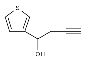 1-(噻吩-3-基)丁-3-炔-1-醇 结构式