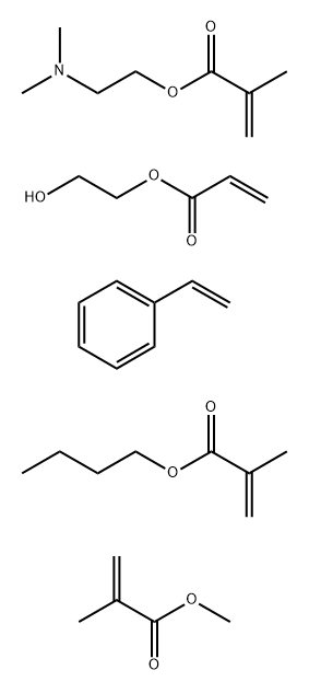 2-Propenoic acid, 2-methyl-, butyl ester, polymer with 2-(dimethylamino)ethyl 2-methyl-2-propenoate, ethenylbenzene, 2-hydroxyethyl 2-propenoate and methyl 2-methyl-2-propenoate 结构式