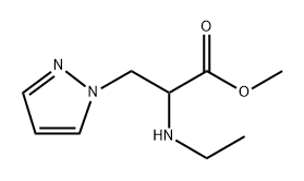 2-(乙基氨基)-3-(1H-吡唑-1-基)丙酸甲酯 结构式