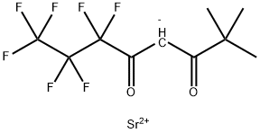 二(七氟-2,2-二甲基-3,5-辛二酮)锶 结构式