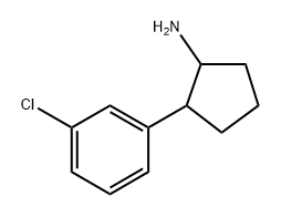 2-(3-chlorophenyl)cyclopentan-1-amine hydrochloride 结构式