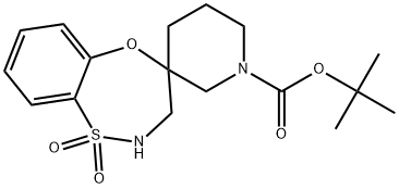 Spiro[4H-5,1,2-benzoxathiazepine-4,3′-piperidine]-1′-carboxylic acid, 2,3-dihydro-, 1,1-dimethylethyl ester, 1,1-dioxide 结构式