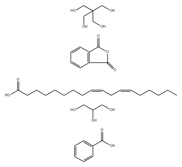 9,12-Octadecadienoic acid (Z,Z)-, polymer with 2,2-bis(hydroxymethyl)-1,3-propanediol, 1,3-isobenzofurandione and 1,2,3-propanetriol, benzoate 结构式