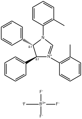 (4S,5S)-4,5-二氢-1,3-双(2-甲基苯)-4,5-二苯基-1H-咪唑四氟硼酸盐 结构式