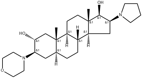 Androstane-2,17-diol, 3-(4-morpholinyl)-16-(1-pyrrolidinyl)-, (2α,3β,5α,16β,17β)- 结构式