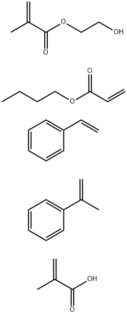 2-Propenoic acid, 2-methyl-, polymer with butyl 2-propenoate, ethenylbenzene, 2-hydroxyethyl 2-methyl-2-propenoate and (1-methylethenyl)benzene 结构式