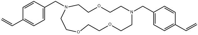 7,13-双[(4-乙烯基苯基)甲基]-1,4,10-三氧杂-7,13-二氮杂环十五烷 结构式