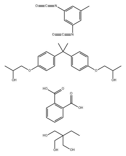 1,2-Benzenedicarboxylic acid, polymer with 1,3-diisocyanato-5-methylbenzene, 2-ethyl-2-(hydroxymethyl)-1,3-propanediol and 1,1'-[(1-methylethylidene) bis(4,1-phenyleneoxy)]bis[2-propanol] 结构式
