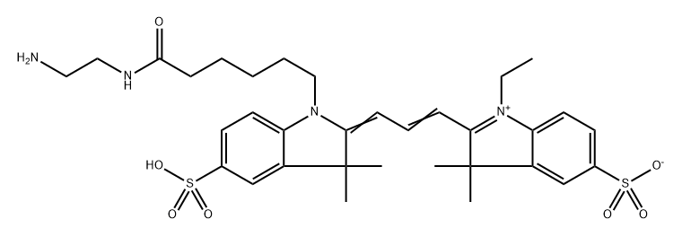 Cyanine 3 Monofunctional Hexanoic Acid Ethylenediamine Amide 结构式