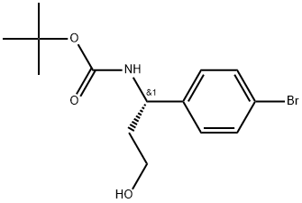 (S)-(1-(4-溴苯基)-3-羟丙基)氨基甲酸叔丁酯 结构式