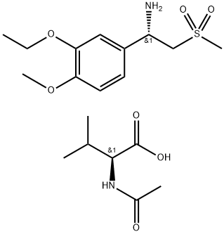 (ALPHAS)-3-乙氧基-4-甲氧基-ALPHA-[(甲基磺酰基)甲基]苯甲胺 N-乙酰基-L-缬氨酸盐 结构式