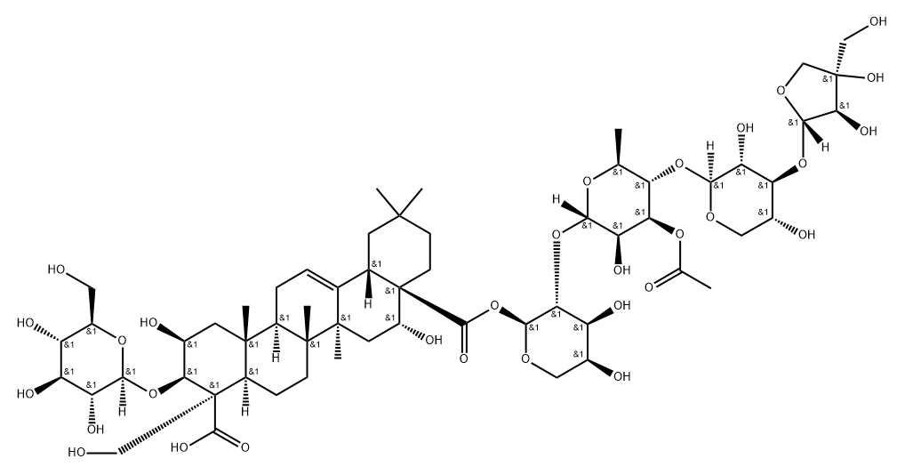 3''-O-乙酰桔梗甙酸A 结构式