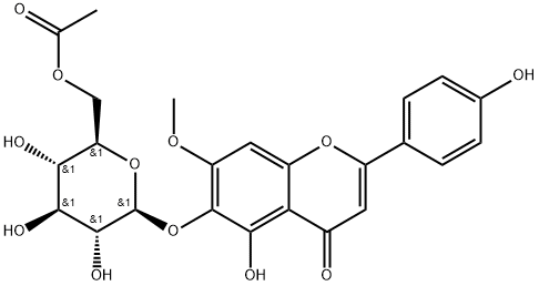 鼬瓣花亭-6-O-Β-(6''-O-乙酰基)葡萄糖苷 结构式