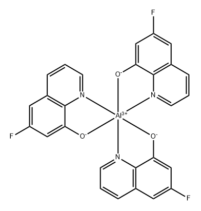 Tris(6-fluoro-8-hydroxy-quinolinato)aluminium 结构式