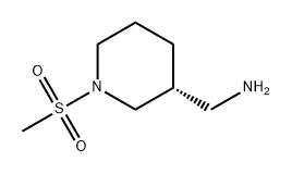 (R)-(1-(甲磺酰基)哌啶-3-基)甲胺 结构式