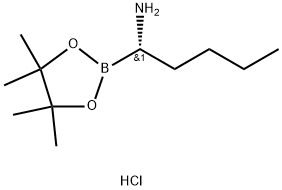 (S)-1-(4,4,5,5-Tetramethyl-1,3,2-dioxaborolan-2-yl)pentan-1-amine hydrochloride 结构式