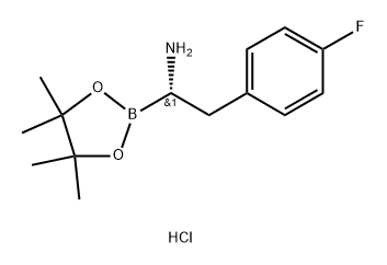 1,3,2-Dioxaborolane-2-methanamine, α-[(4-fluorophenyl)methyl]-4,4,5,5-tetramethyl-, hydrochloride (1:1), (αS)- 结构式