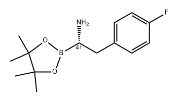 1,3,2-Dioxaborolane-2-methanamine, α-[(4-fluorophenyl)methyl]-4,4,5,5-tetramethyl-, (αS)- 结构式