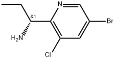 (R)-1-(5-bromo-3-chloropyridin-2-yl)propan-1-amine 结构式