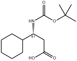 (R)-3-(BOC-氨基)-3-环己基丙酸 结构式