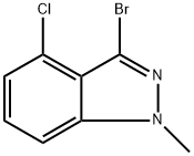 3-溴-4-氯-1-甲基-1H-吲唑 结构式