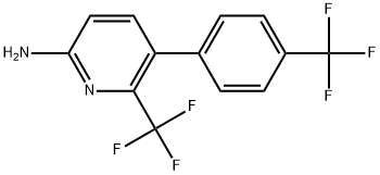 6-(Trifluoromethyl)-5-[4-(trifluoromethyl)phenyl]-2-pyridinamine 结构式