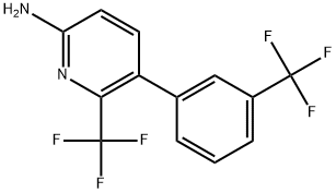 6-(Trifluoromethyl)-5-[3-(trifluoromethyl)phenyl]-2-pyridinamine 结构式