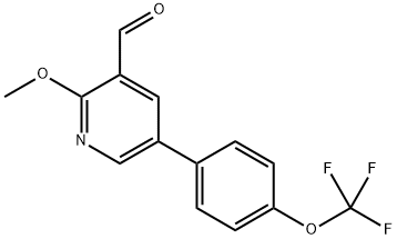 2-methoxy-5-(4-(trifluoromethoxy)phenyl)nicotinaldehyde 结构式