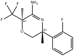 (2R,5R)-5-(2-氟苯基)-2,5-二甲基-2-(三氟甲基)-5,6-二氢-2H-1,4-恶嗪-3-胺 结构式