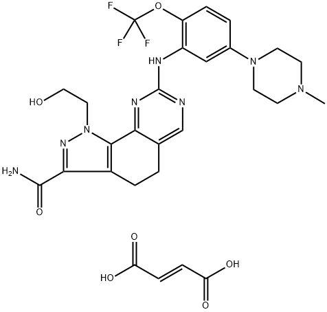 Onvansertib fumarate 结构式