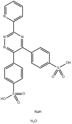 Benzenesulfonic acid, 4,4'-[3-(2-pyridinyl)-1,2,4-triazine-5,6-diyl]bis-, sodium salt, hydrate (1:2:) 结构式