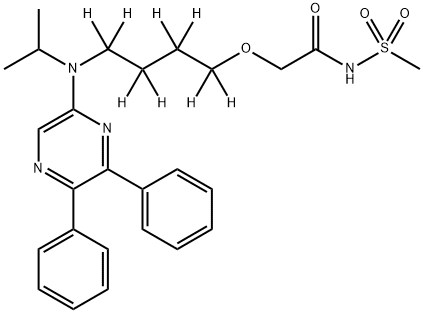 N-(methylsulfonyl)-2-(1,1,2,2,3,3,4,4-d8-4-((5,6-diphenylpyrazin-2-yl)(isopropyl)amino)butoxy)acetamide 结构式