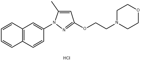 4-[2-[[5-甲基-1-(2-萘基)-1H-吡唑-3-基]氧基]乙基]吗啉盐酸盐(1:1) 结构式