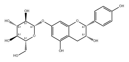 (-)-epiafzelechin 7-O-β-D-glucopyranoside 结构式