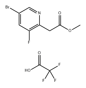 2-Pyridineacetic acid, 5-bromo-3-fluoro-, methyl ester, 2,2,2-trifluoroacetate (1:1) 结构式